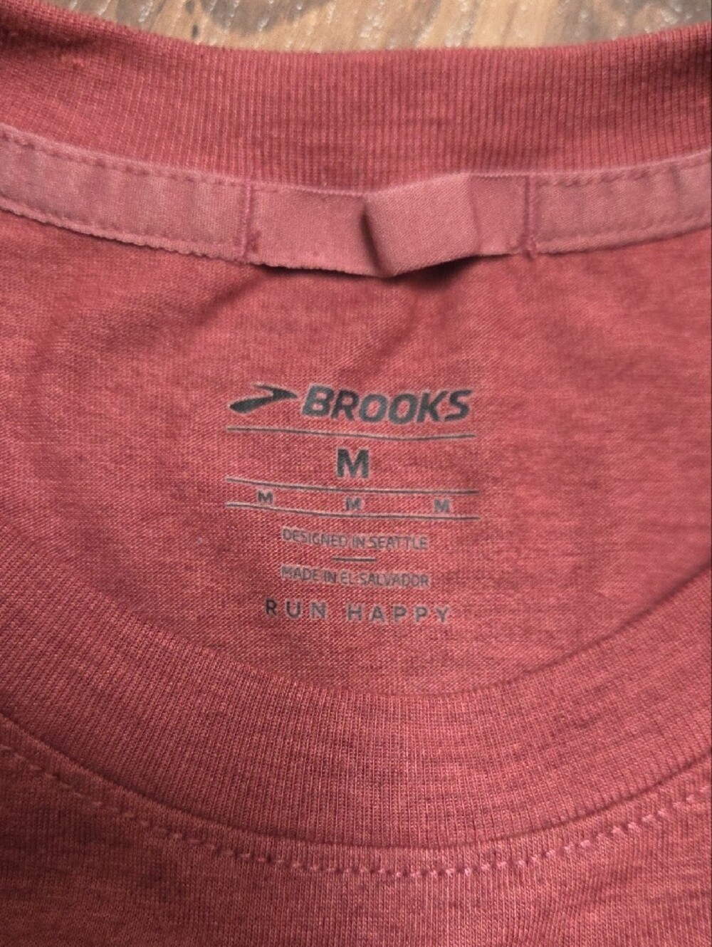 Brooks Heathered Rust Red Performance Tee - Picture 2 of 5